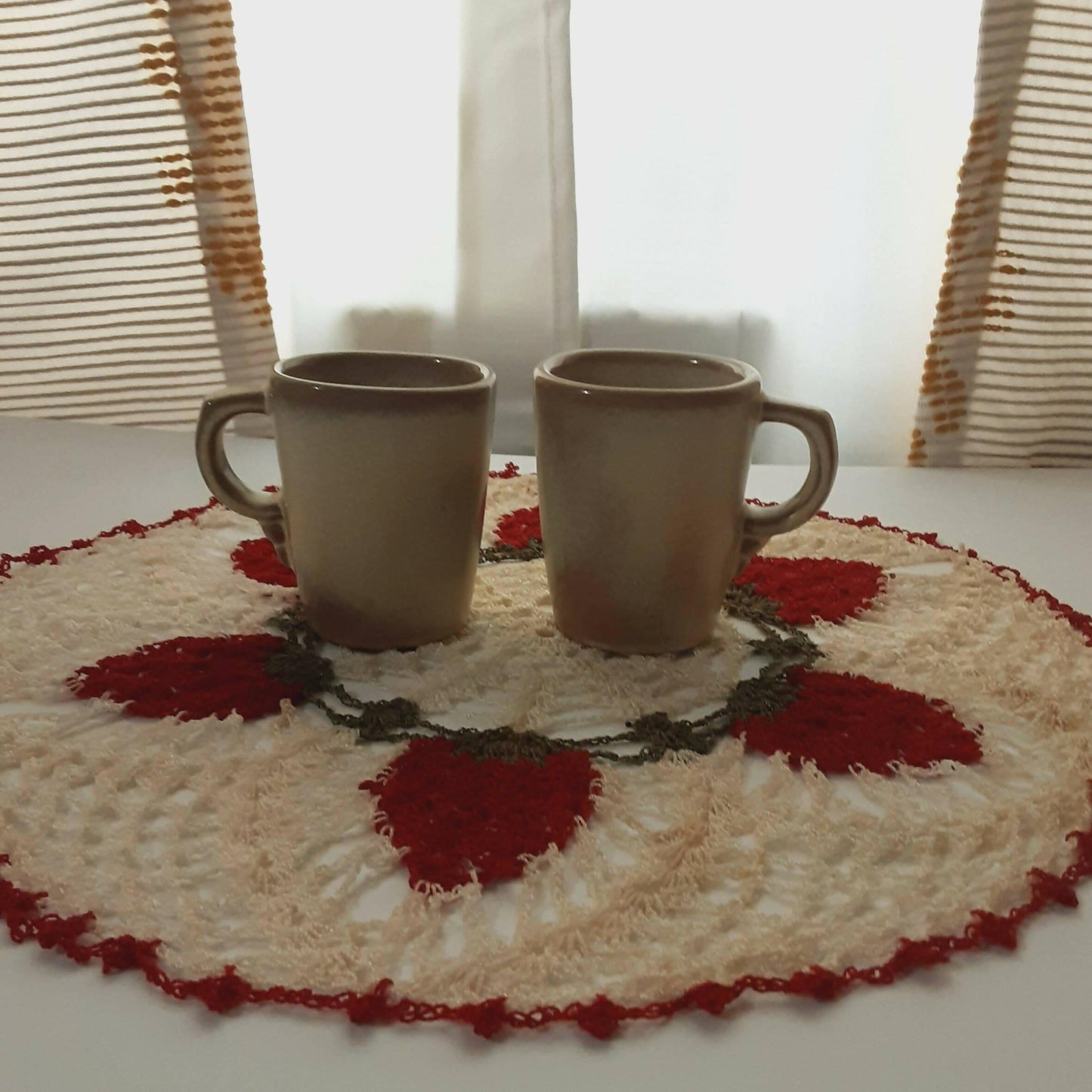 Vintage Frankoma Pottery Tea Cups Desert Sand #5CC Lot of 2 - trèsBin